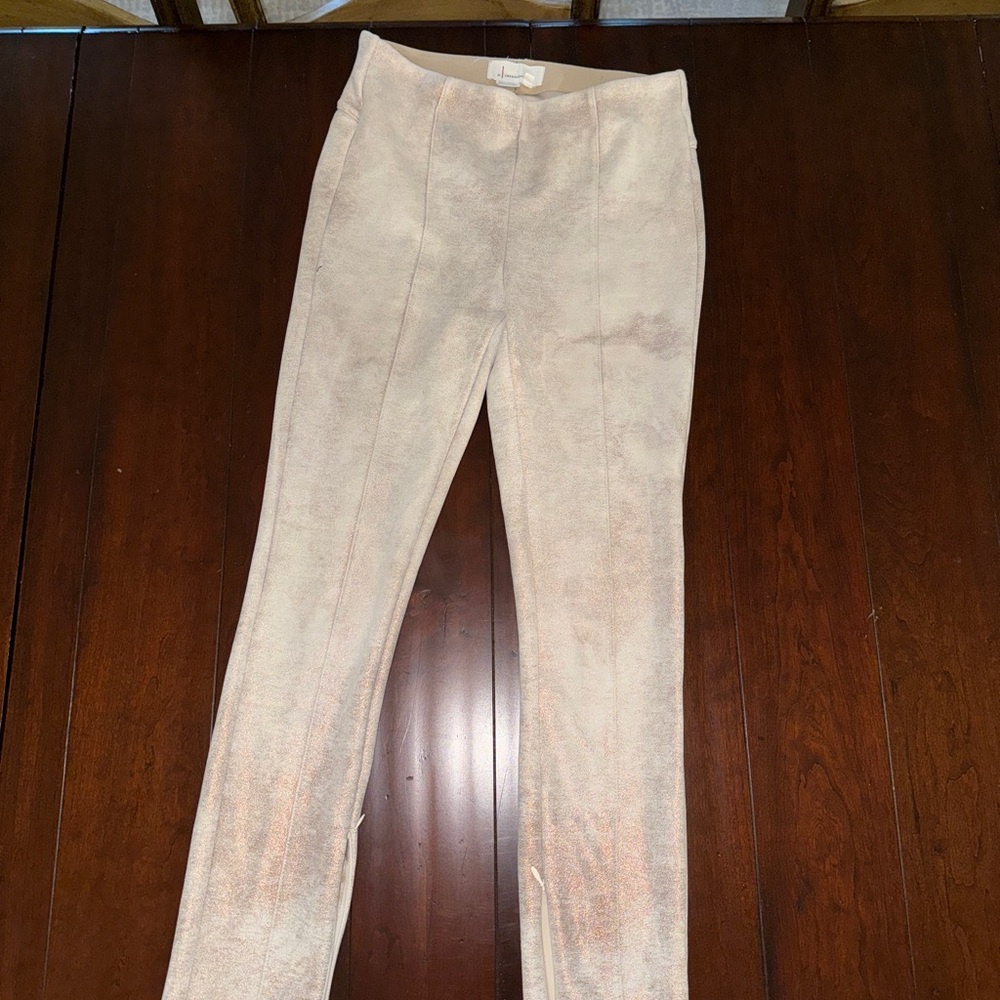 Anthropologie Gold Foiled Stretchy pant